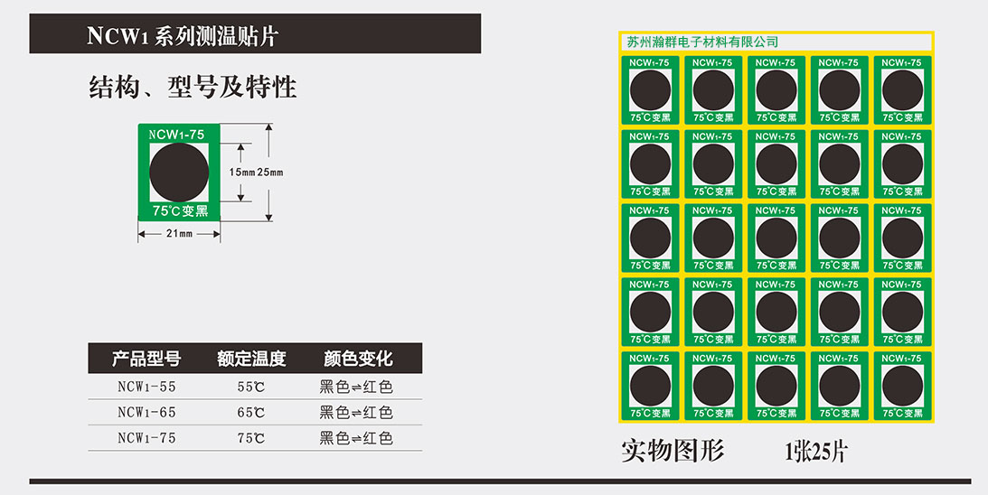 NCW系列可逆型變色測溫貼片_溫度紙